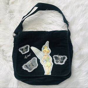 Disney Tinkerbell Patches Mini Messenger Black Shoulder Crossbody Bag